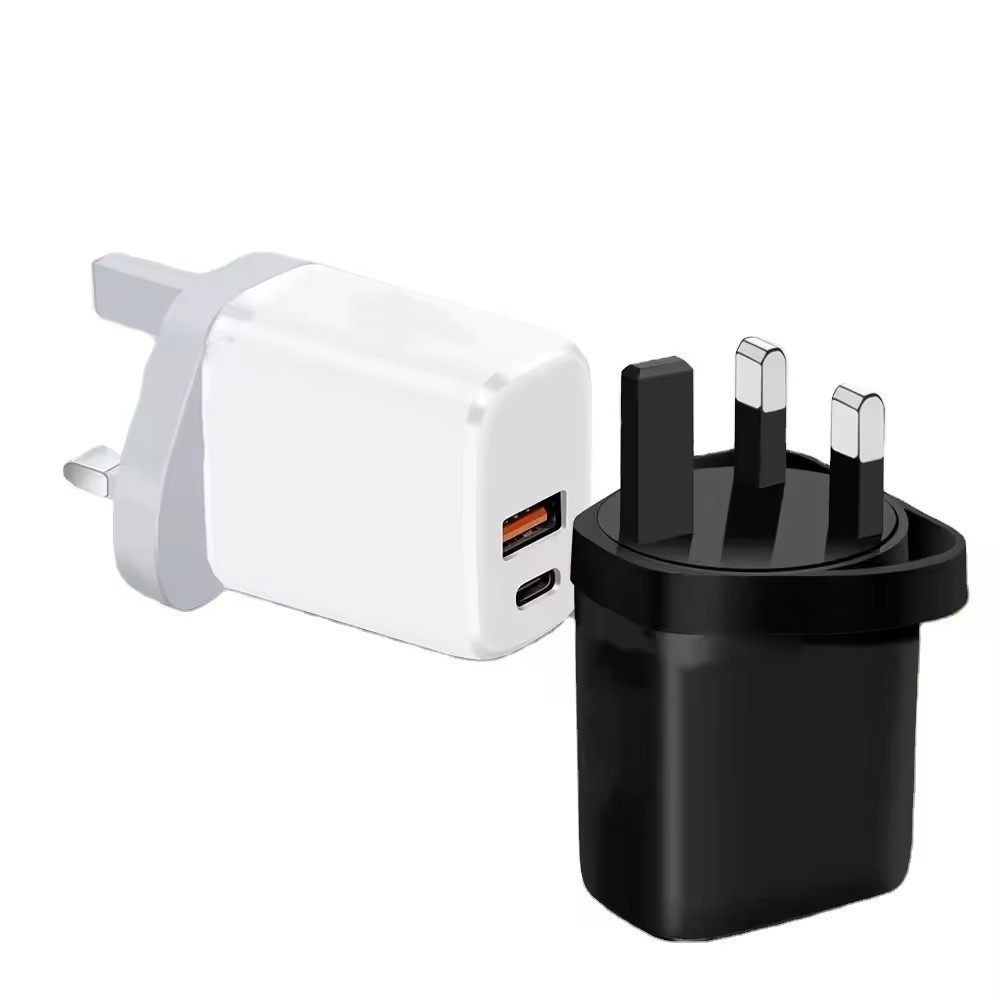 Ready Stock Eu Us Uk Plug 20w PD Usb Wall Fast Charging Phones Type C Charger QC3.0 Dual Ports Wall Charger