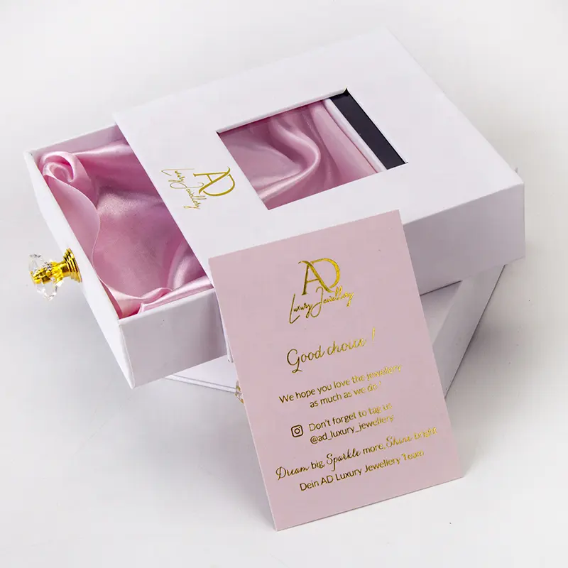 Custom  Sliding Drawers Luxury Jewelry Packaging  Paper Gift Box with Handle for bracelet diamond Jewelry packaging