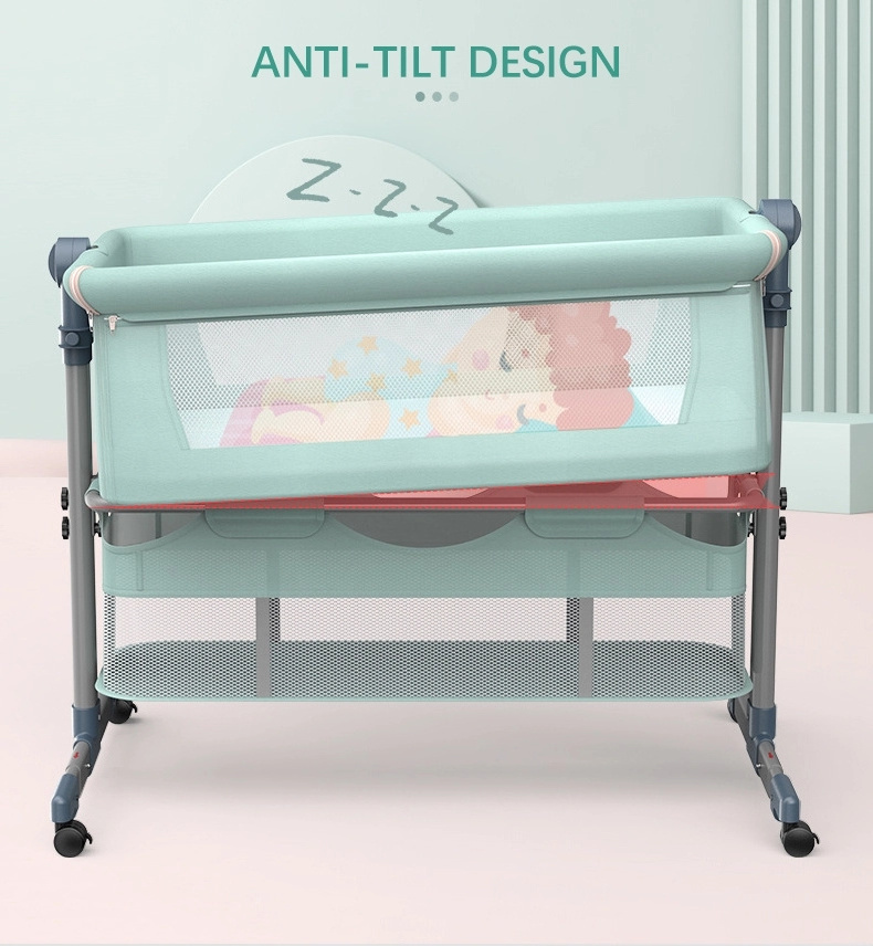 2022 Baby Bed Baby Bedside Crib Newborn Baby Bassinet With Wheels swinging with music toys electrical or manually swing