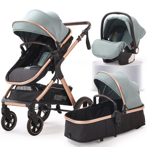 New Born Multi Function Wholesale luxury baby stroller 3 in 1 cochesitos de bebe 2 en 1