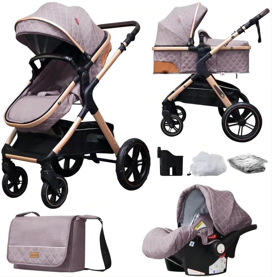 New Born Multi Function Wholesale luxury baby stroller 3 in 1 cochesitos de bebe 2 en 1