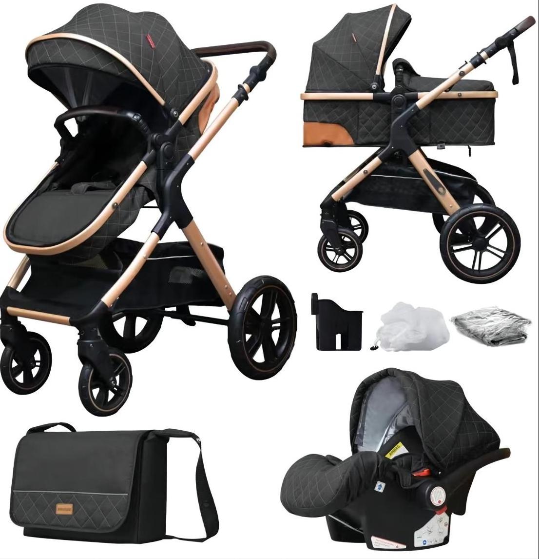 New Born Multi Function Wholesale luxury baby stroller 3 in 1 cochesitos de bebe 2 en 1