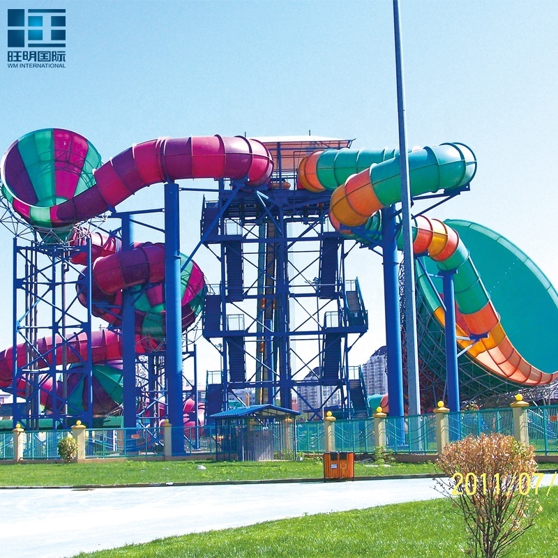 WangMing Commercial Waterslide Fiberglass Water Game Big Pool Slide