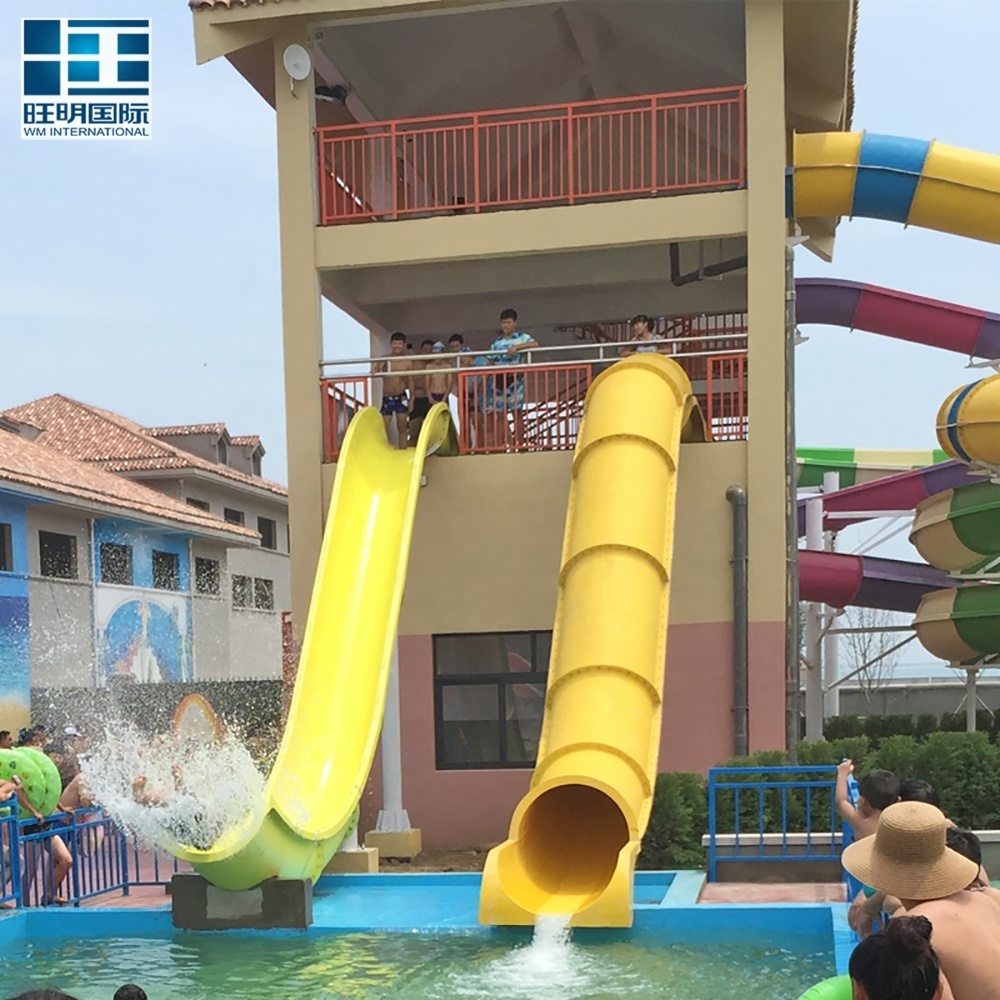 WM Medium Fiberglass Water Park Equipment with Kids Water Slides For Swimming Pool