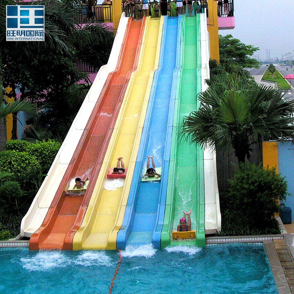 30ft tall water slide  3 lanes multi racing slide