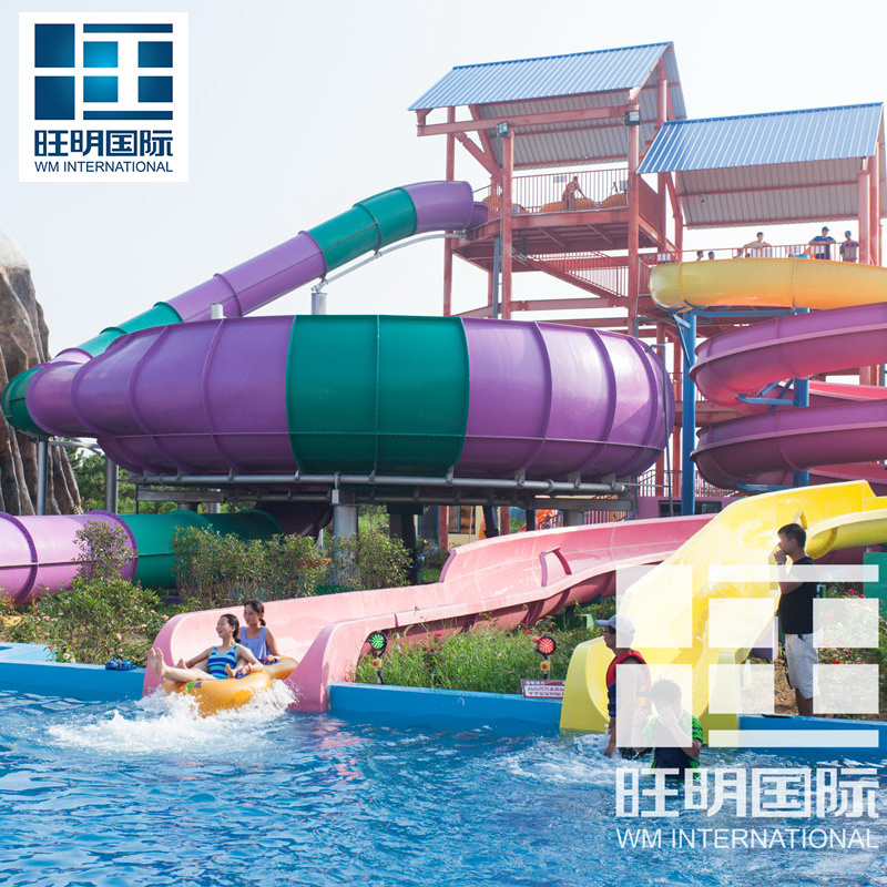 Customized Price Large Outdoor Water Slide Water Park Fiberglass Long Spiral Slide