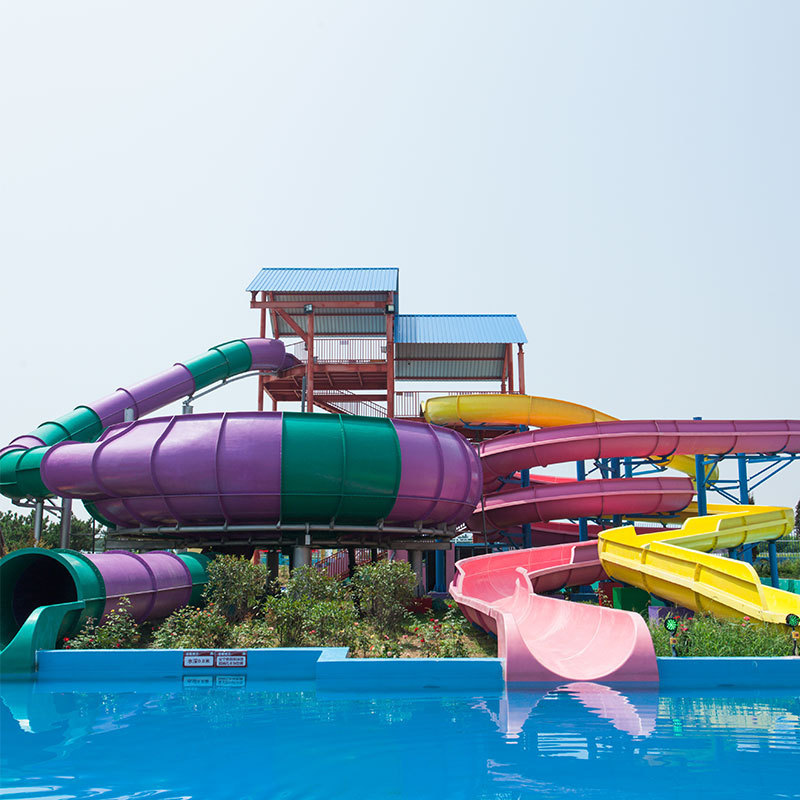 Wangming Spiral Pool Slide Hot Water Park Equipment Fiberglass Slide for Sale