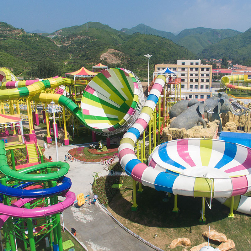 Wangming Spiral Pool Slide Hot Water Park Equipment Fiberglass Slide for Sale