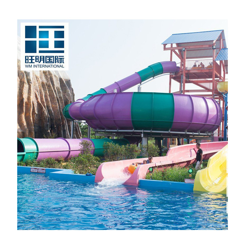 Customized Price Large Outdoor Water Slide Water Park Fiberglass Long Spiral Slide