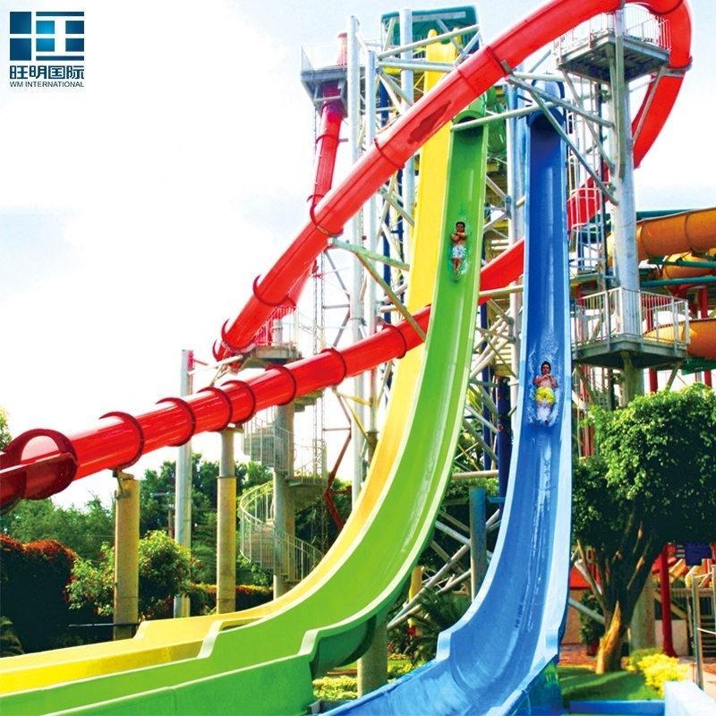 WangMing Funny Games High Speed Slide Fiberglass Park Water Slide Tubes Water Play Equipment For Sale