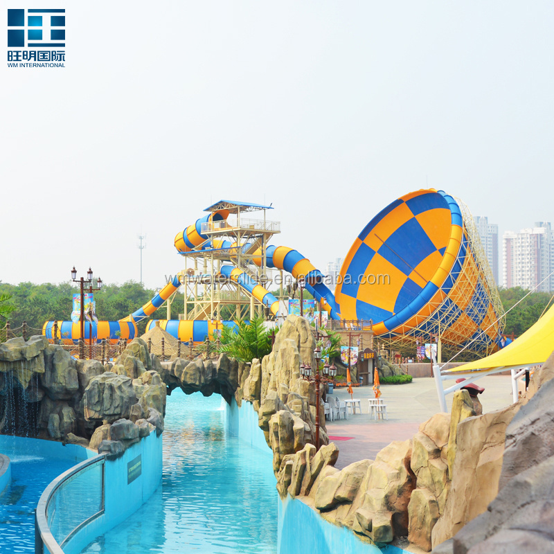 WangMing Commercial Waterslide Fiberglass Water Game Big Pool Slide