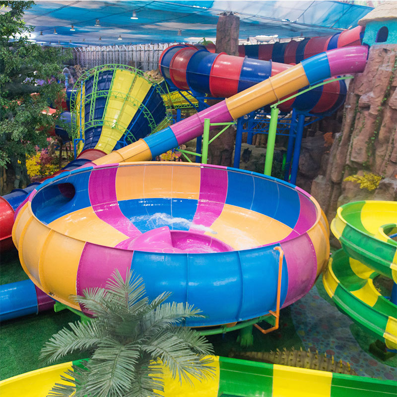 Wangming Spiral Pool Slide Hot Water Park Equipment Fiberglass Slide for Sale