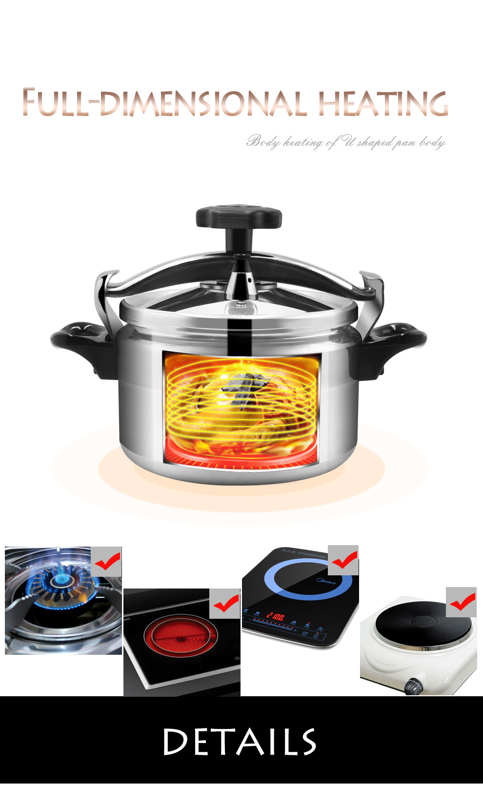 Home Use Explosion-proof Aluminum Alloy Pressure Cookers Rice Cooking Pot