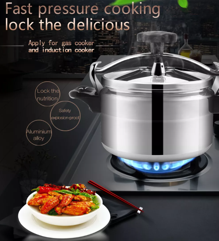 9 Liter Explosion-Proof Aluminum Alloy Pressure Cooker ,Kitchen Rice Cooker with Mirror Polish