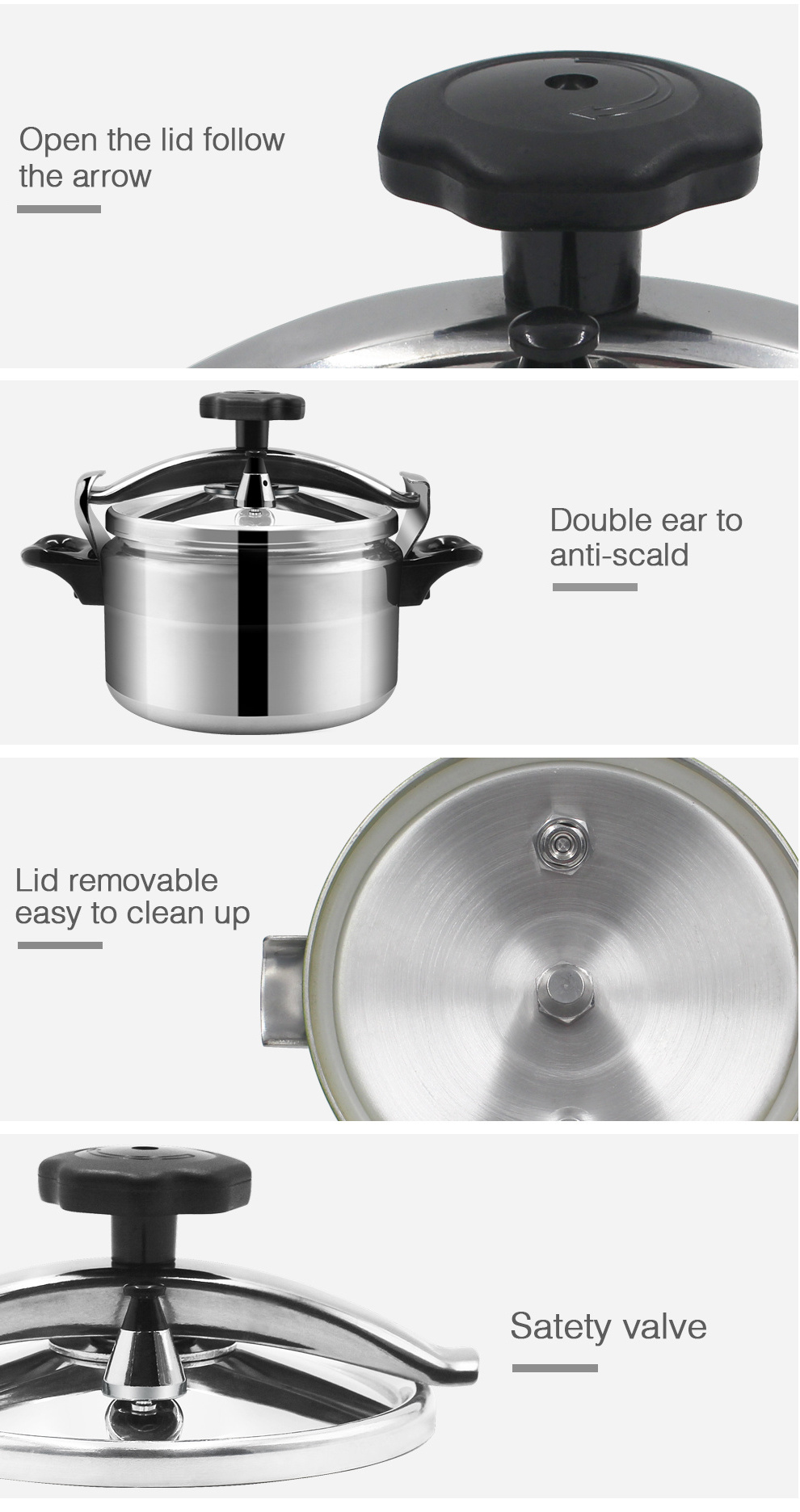 3L -55L Weinuo Factory Wholesale Cookware Aluminium Arabic Pressure Cooker With Explosion-proof