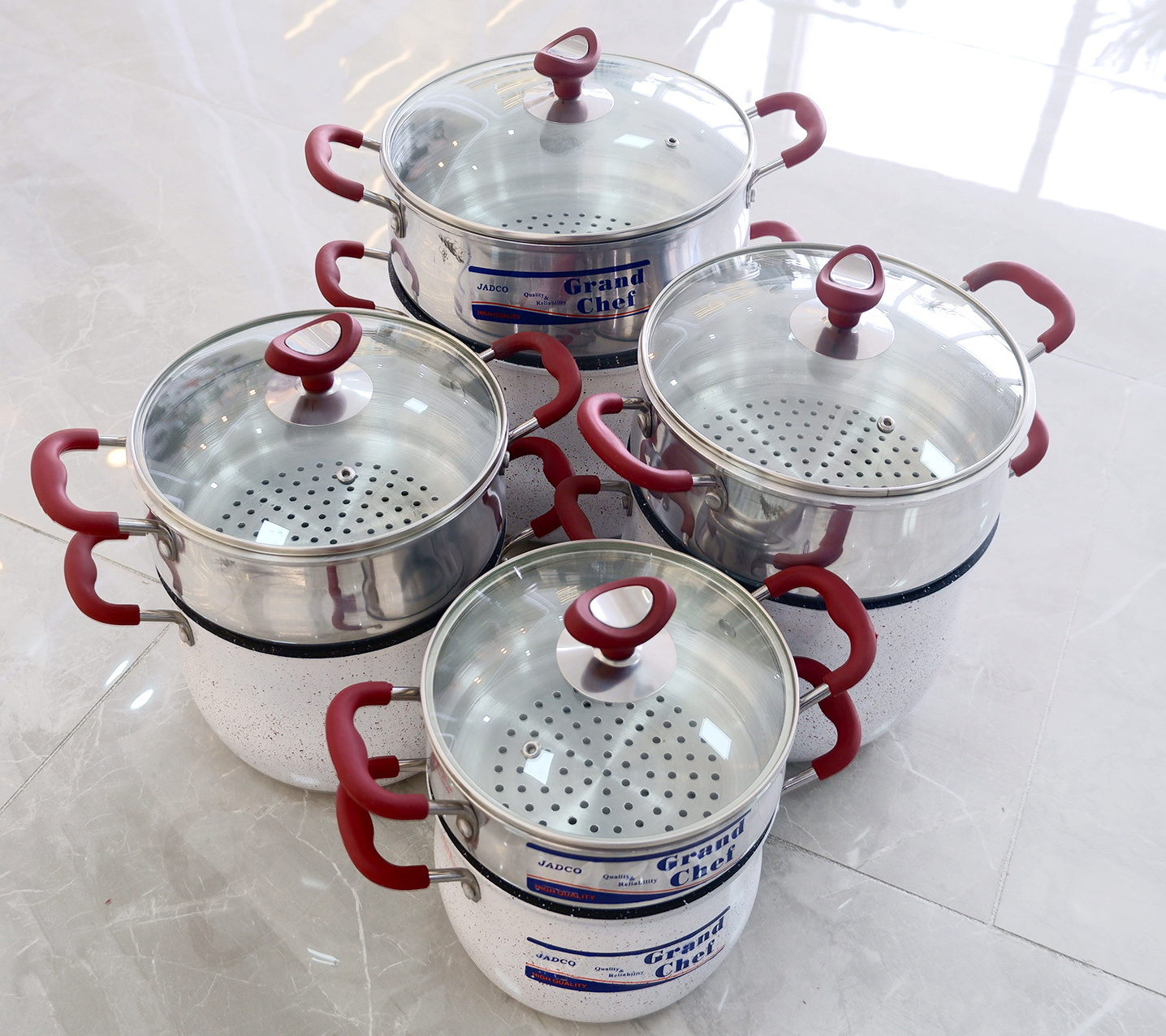 Customized from factory  aluminum  Dumplings Seafood Cooking Food Steamer With 2 Tier couscoust pot