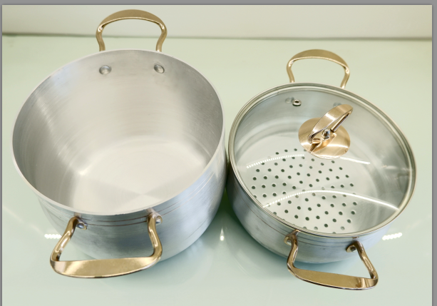 Customized from factory  aluminum  Dumplings Seafood Cooking Food Steamer With 2 Tier couscoust pot