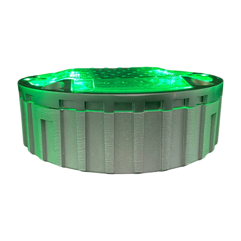 Aluminum ZH-YD145 Road Stud with Solar Green Cat Eye Markers High Brightness Steady LED Lights Waterproof and Battery Powered