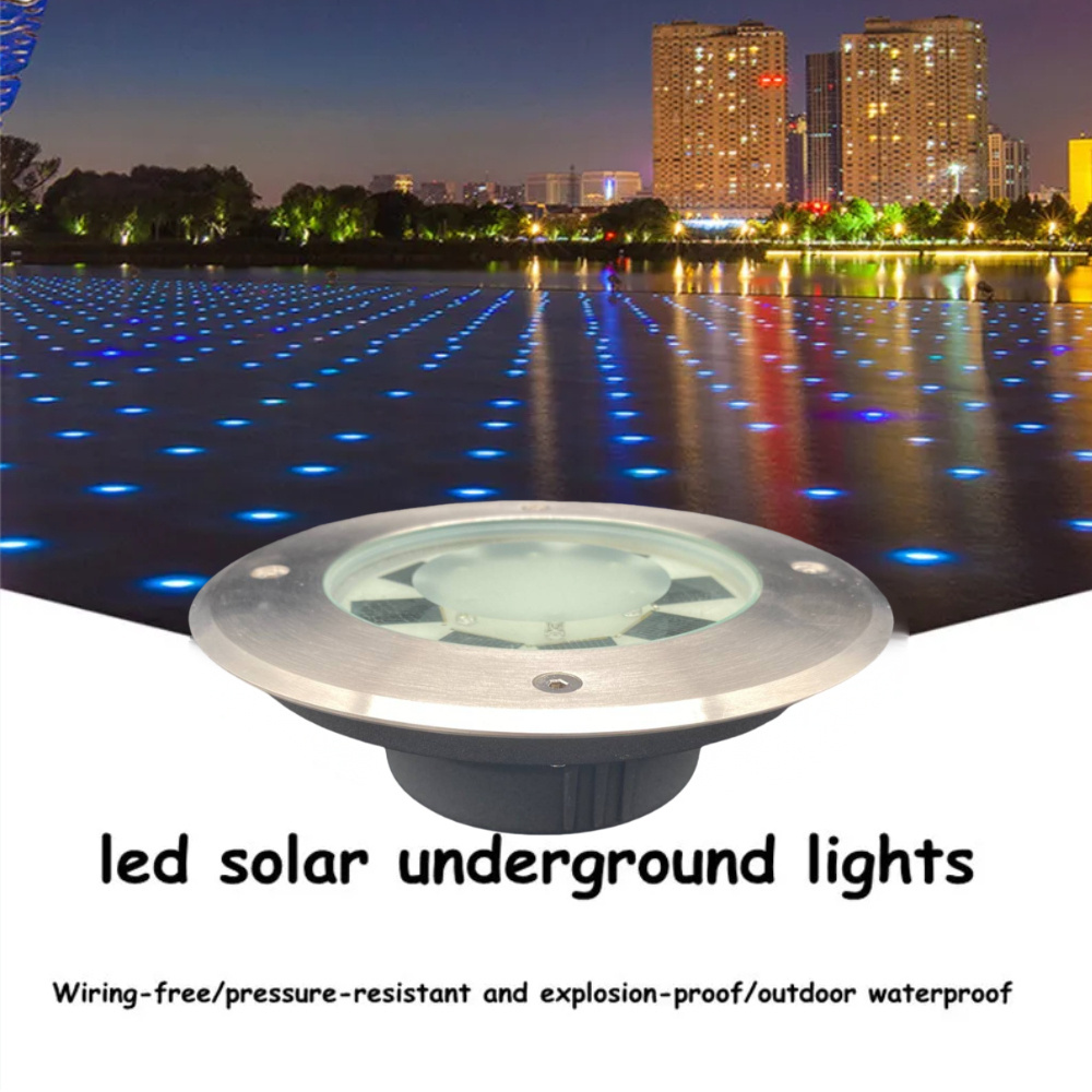 Factory ODM Solar Disk Light Outdoor Buried Underground Light White Ground Lamp Solar Powered Waterproof LED Solar Ground Light