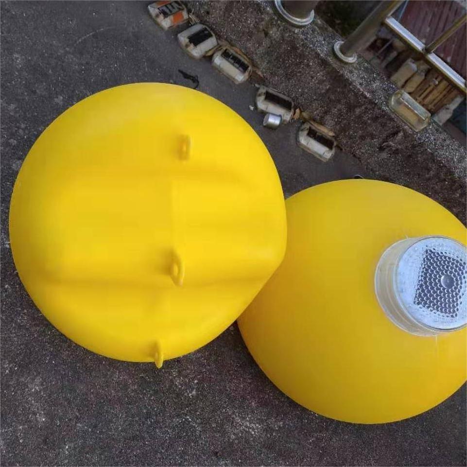 ZHANHONG Marine floating barrier ball with solar light warning buoy channel buoy plastic floating ball