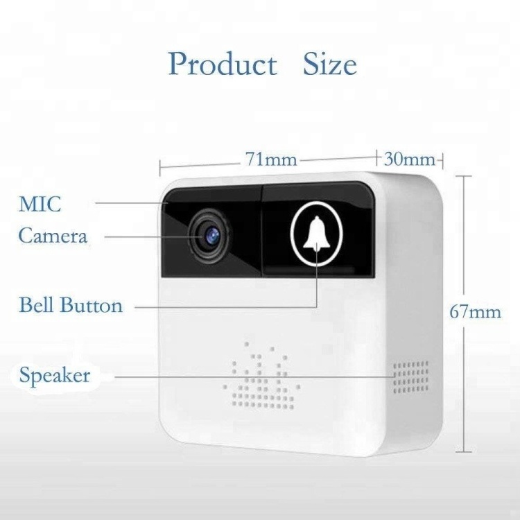 Wide angle remote view home 720p video doorbell camera wireless door pinhole camera