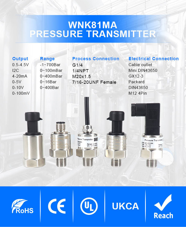 4-20mA 0.5-4.5V Output 5V/24V Vacuum Absolute Pressure Sensor/Pressure Transmitter