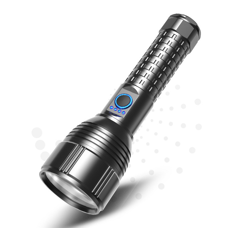 LED Rechargeable Flashlight 12000 High Lumens XHP90 Super Bright Torch Handheld Tactical Flashlight for Emergency Camping Hiking