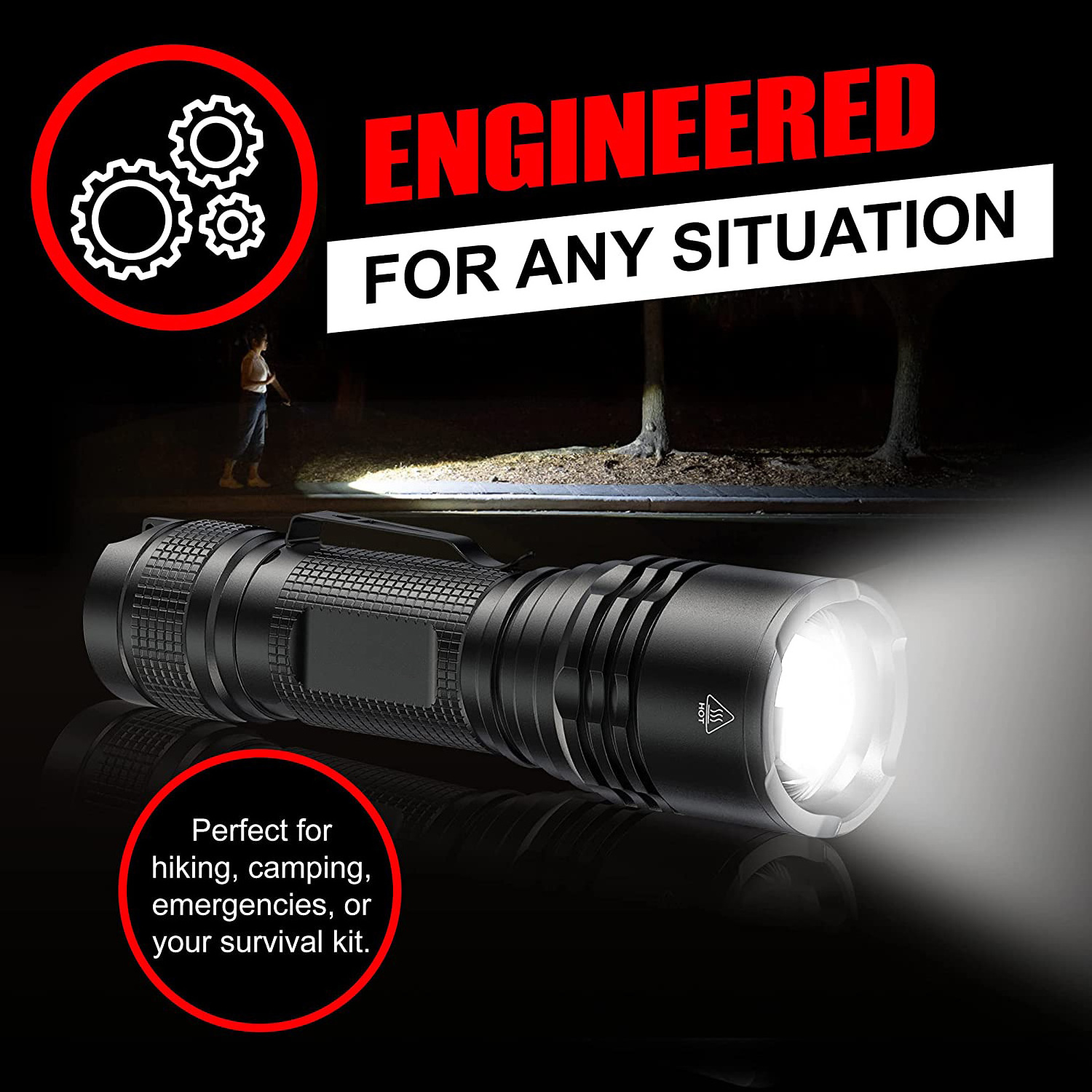 LED Flashlight Super Bright Compact Tactical Flashlights with High Lumens for Outdoor Activity & Emergency Gifts for Men & Women