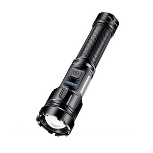 LED Flashlight Rechargeable Super Bright Torch with COB Work Light Waterproof 7 Modes Tactical Flashlights for Outdoor Camping