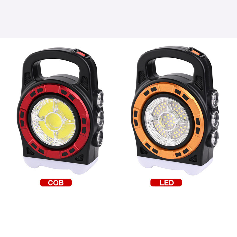 Solar Powered LED Work Light COB USB Rechargeable Worklight Waterproof Mechanic Light for Job Site Cat Repairing Camping Working