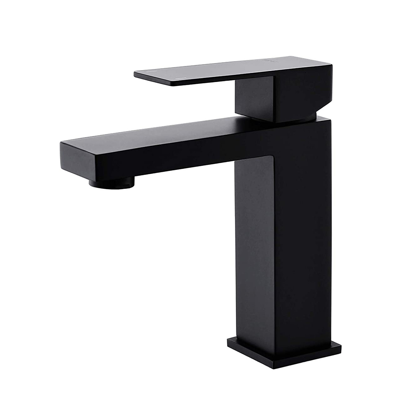 Black Bathroom Faucet & Bathroom Sink Without Overflow Single Handle Faucet SUS304 Stainless Steel Matte Black Water Tap