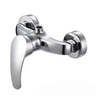 Bathtub Faucet Brass Bathroom Single Handle Chrome Finish Wall-Mounted Hot Cold Water Shower Mixer Taps without Handheld Spray