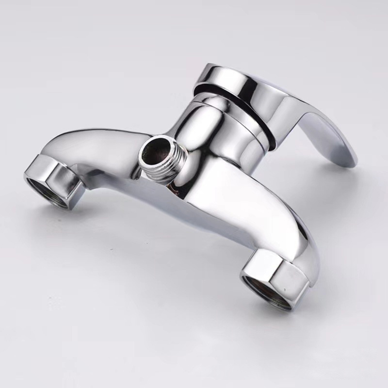 Shower Faucet Chrome Finish G1/2in Thread Copper Bathroom Bathtub Faucet Wall Mounted Single Handle Triple Shower Mixer Tap