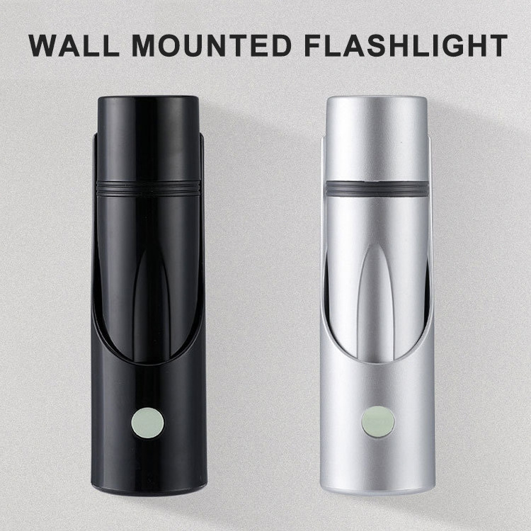 Wall Mounted Flashlight with Plug-in Station Fire Fighting ABS Plastic Torch Hotel Apartment Restaurant Emergency Night Light