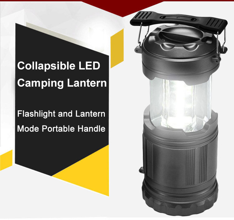 LED Camping Lantern Battery Powered Flashlights Portable 2-in-1 Collapsible Lantern Lights  Emergency Flashlight LED Light