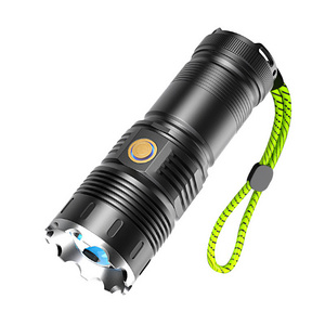 Emergency Tactical Flashlight 30W LED USB Outdoor Torch Waterproof Luminous 15000 High Lumens Zoomable Power Outage Flashlights