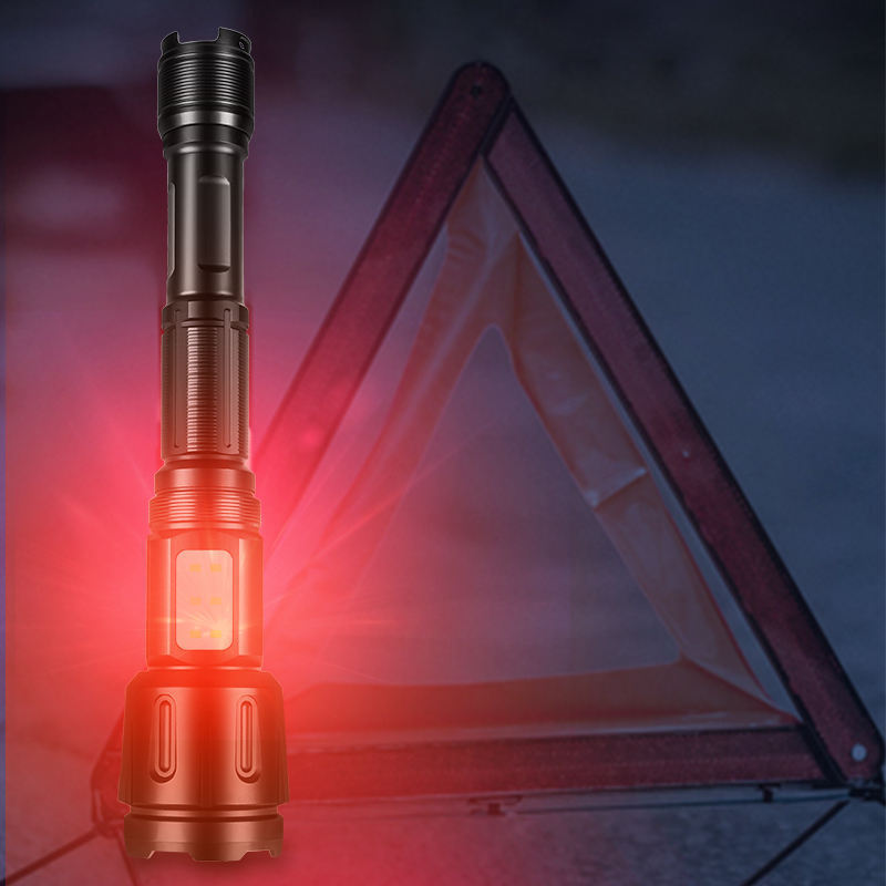 XHP90 12led red +white zoomable LED flashlight USB Rechargeable Portable Powerful Torch IPX65 2000lumens Tactical Flashlights