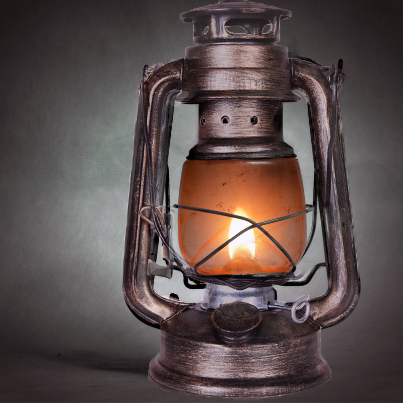 Retro Camping Kerosene Lantern 25/31cm Large 220ml Large Capacity Vintage Style Lamp For Bar Coffee Shop Outdoor Table Oil Light