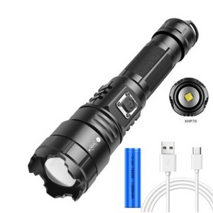 New XHP70 LED High Lumen Flashlight USB Rechargeable Zoomable Flashlight Strong Light Torch Most Powerful Outdoor Camping Ride