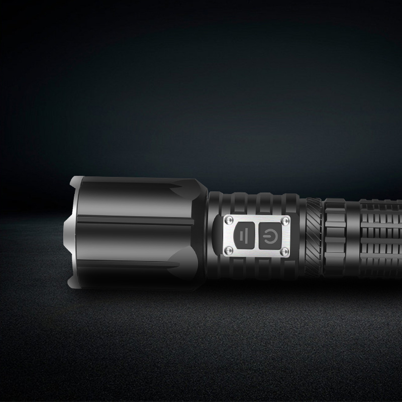 Super Bright Zoomable Tactical Flashlight LED Torch 8000 Lumens with High Lumens and 5 Modes for Emergency Outdoor Camping