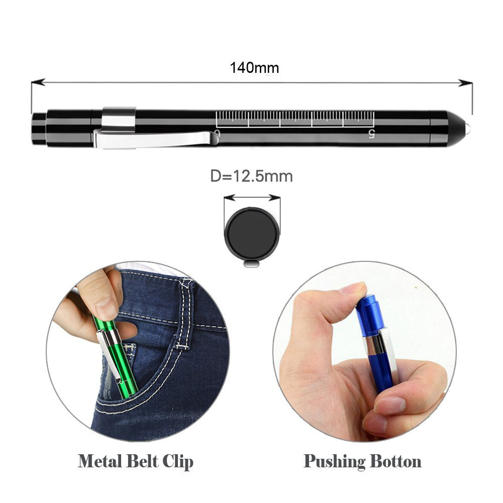 Medical Penlight for Work Nursing Student Essentials Medical Supplies Pen Light with Pupil Gauge for Nurse Doctors Flashlight