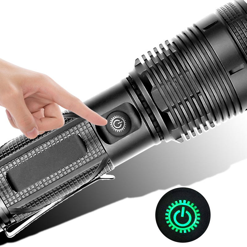 XPH90  Led Rechargeable Flashlight,Super Bright Powerful Usb Tactical Led Flashlight Waterproof Torch Light Zoomable