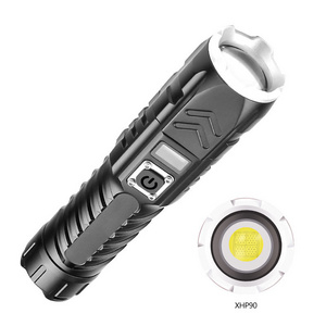 XHP90 9-Core LED Flashlight USB Rechargeable LED Torch XHP90 Tactical Flashlight XHP90Campping Lamp26650 18650 battery