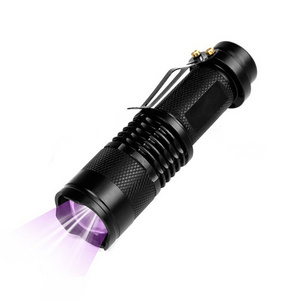 365NM UV Flashlight Ultra Violet Light with Zoom Function Mini UV Black Light Pet Urine Stains Detector Scorpion Use AA Battery