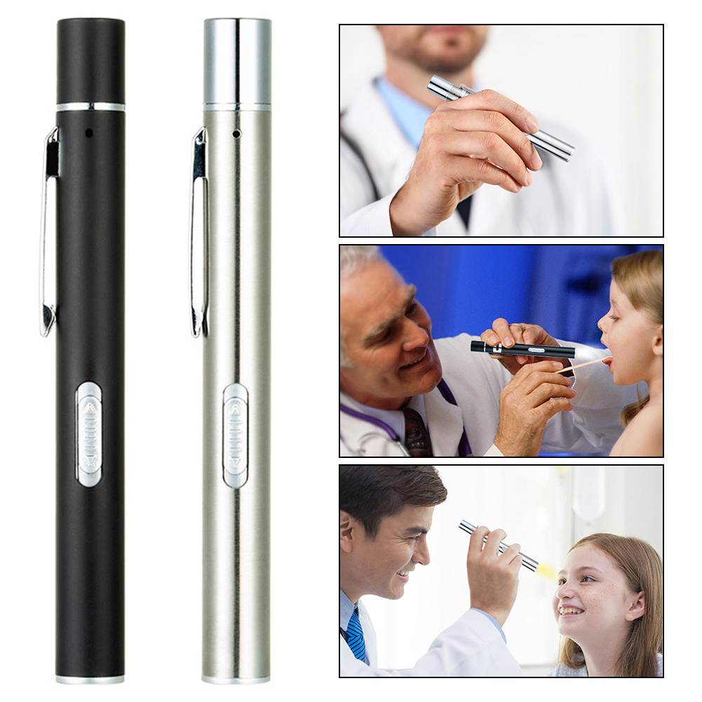 Rechargeable Medical Handy Pen Light Mini ENT Nursing Flashlight LED Torch Lamp With Stainless Steel Clip Pocket Led Flashlight