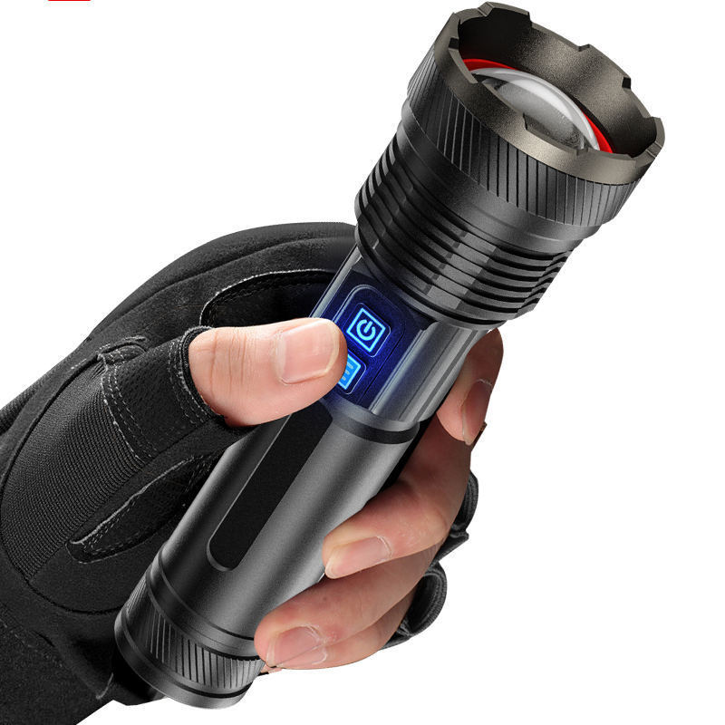 USB Rechargeable Flashlight 6000 Lumens 30W LED Super Bright Powerful Handheld Tactical Flashlights for Emergency Camping Hiking