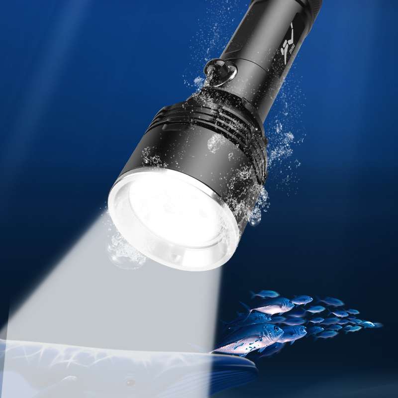 Super bright Torch XHP70 IPX8 highest waterproof LED Professional dual-use Powered Diving Flashlight Quality Fishing Outdoor