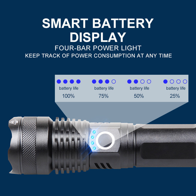 Hot sale XHP70 LED Flashlight Aluminum Alloy Advanced led Torch 18650 26650 BatterY For outdoor 5 modes Powerful flashlights