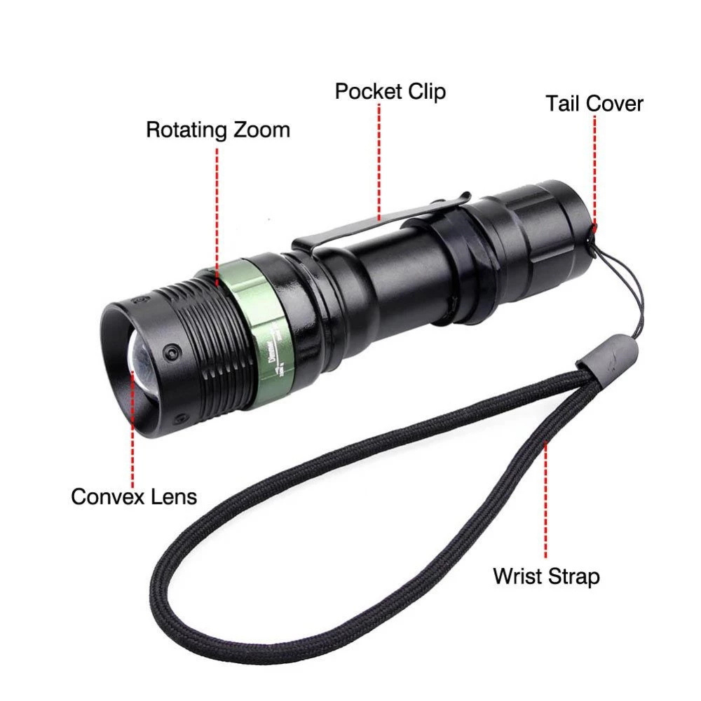 Tactical Flashlight Super Bright LED Mini Flashlights Zoomable 3 Modes Waterproof Flashlight for Hiking Camping & Power Outage