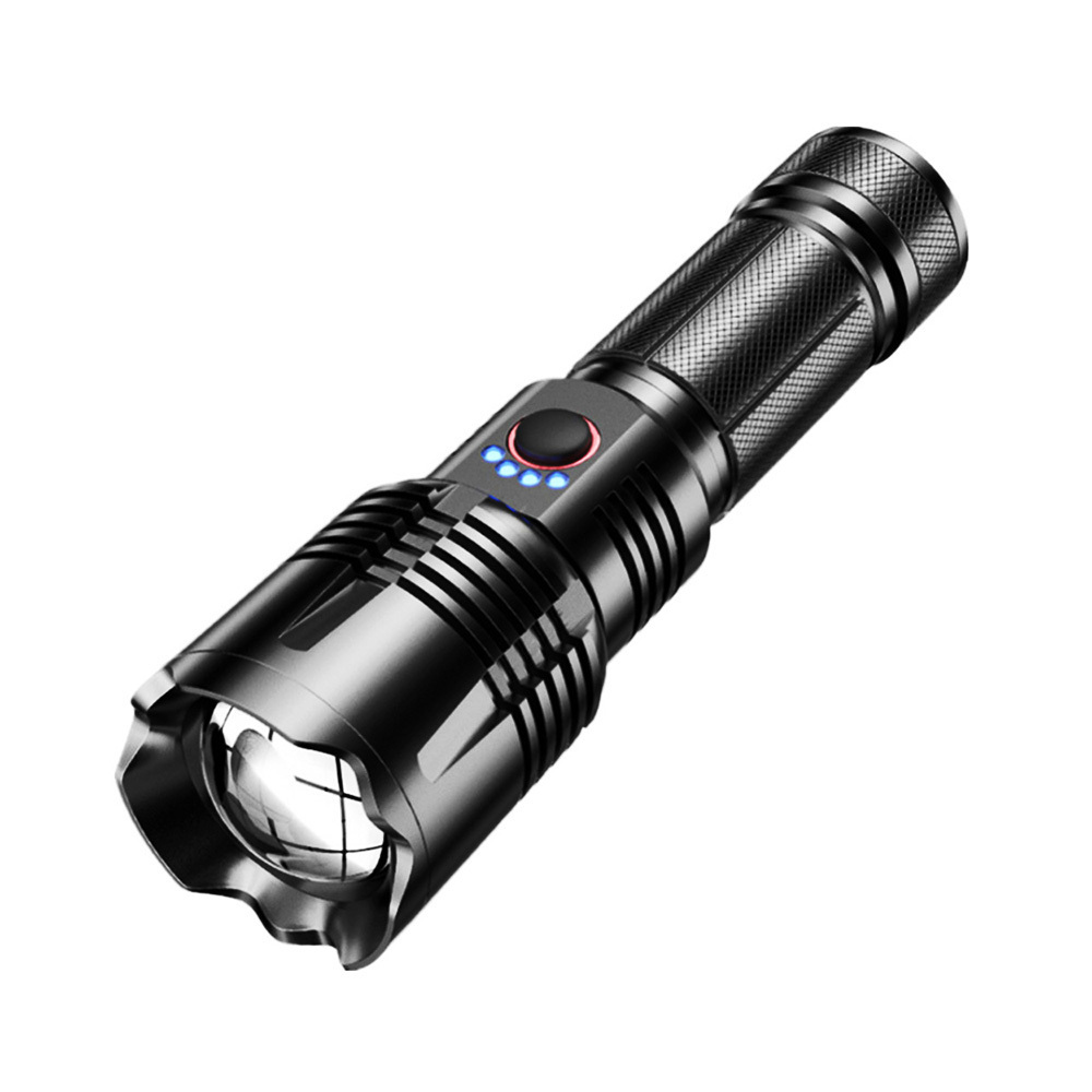 Long Range High-power Flashlight Telescopic Focusing Strong Light Torch 30W LED Type-c smart Charging With Power Bank Function